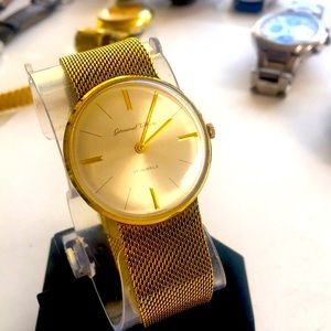 304) GERMINAL VOLTAIRE VINTAGE SELF WINDING MECHANICAL WATCH W MESH BRACELET